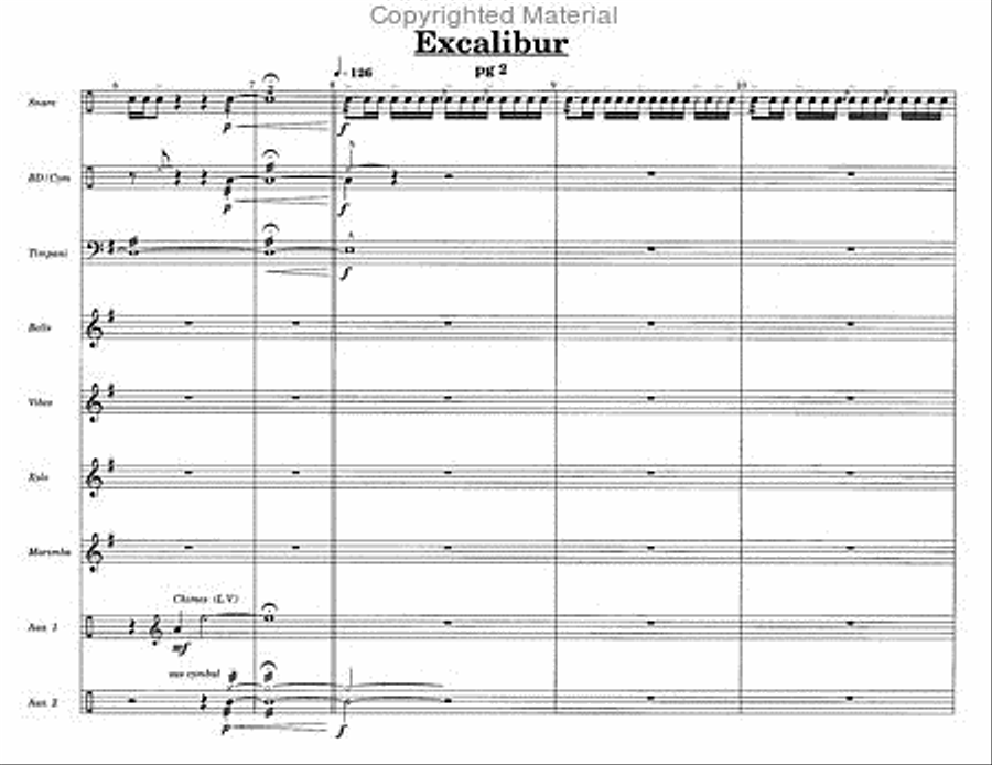 Excalibur Excalibur Percussion Ensemble scores gallery preview page 3