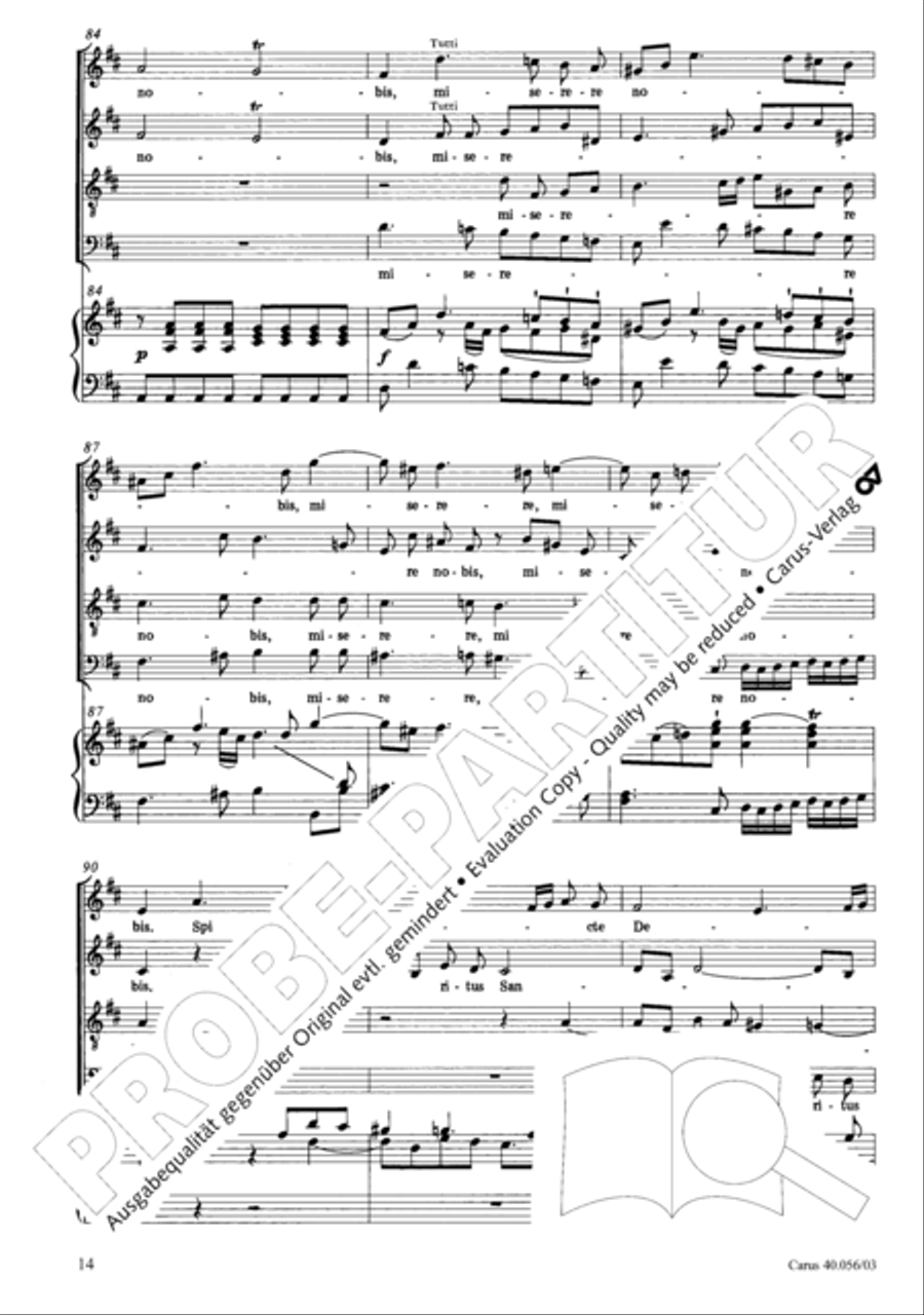 Litaniae Lauretanae B.M.V. in D 4-Part scores gallery preview page 15