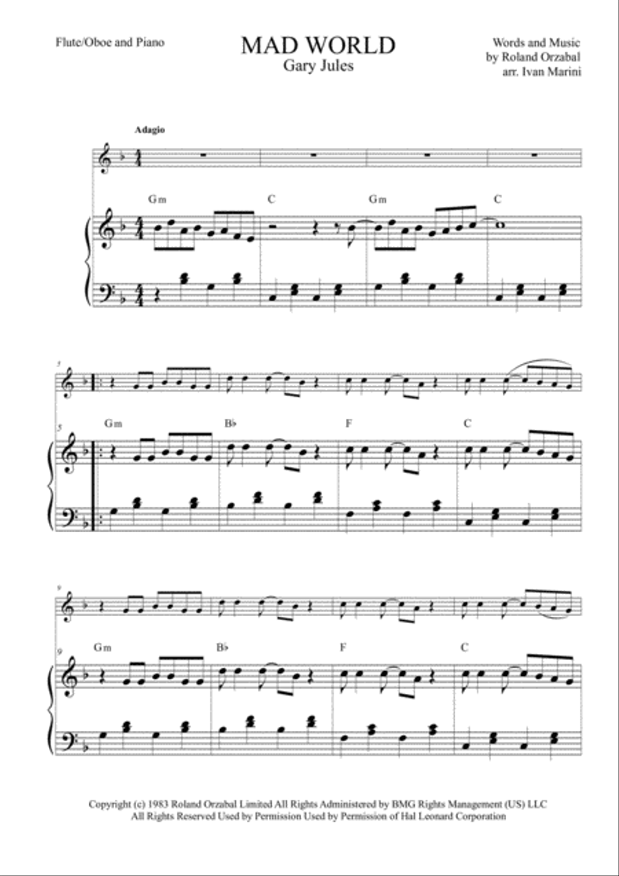 Mad World Small Ensemble scores gallery preview page 2