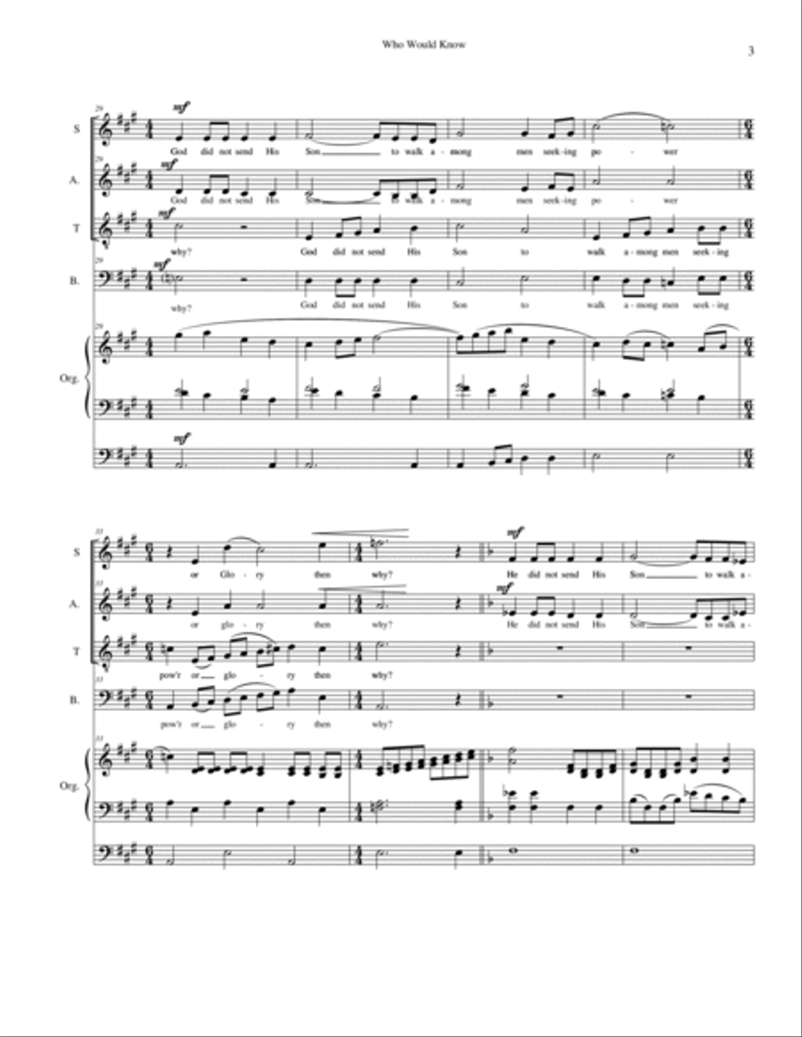 Who Would Know Who Would Know 4-Part scores gallery preview page 3