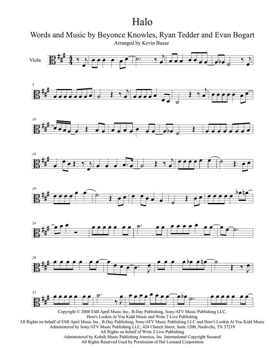 Halo Viola Solo scores gallery preview page 1