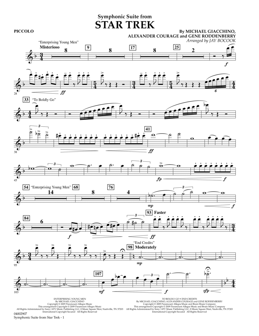 Symphonic Suite from Star Trek - Piccolo