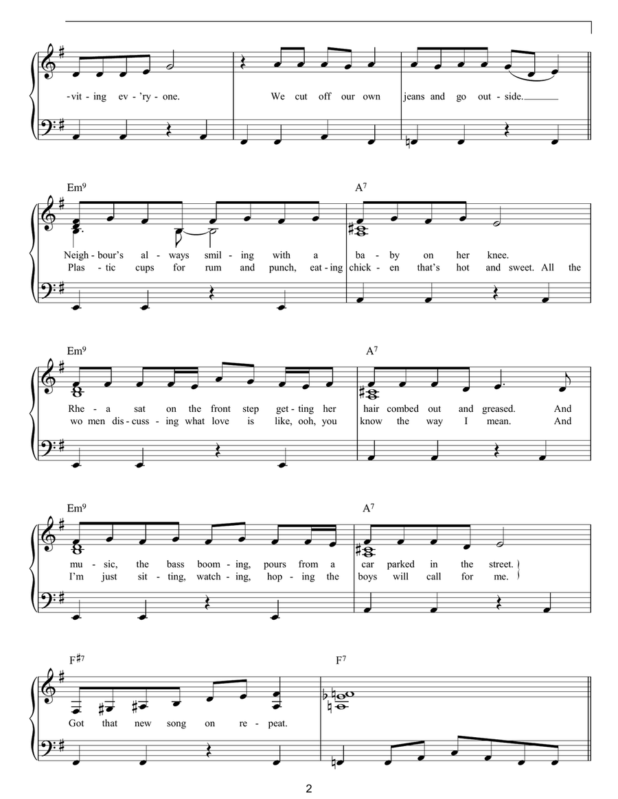 I'd Like To Easy Piano scores gallery preview page 2