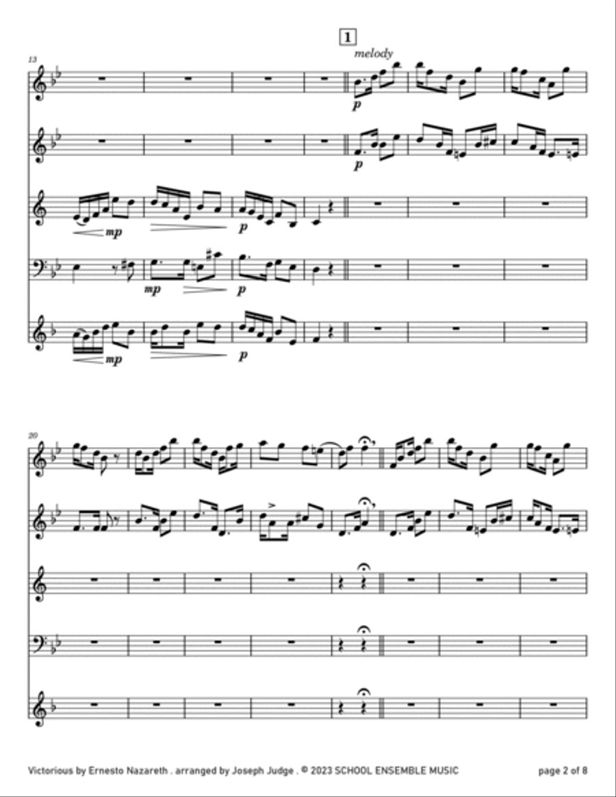 Victorious by Nazareth for Woodwind Quartet in Schools Woodwind Quartet scores gallery preview page 2