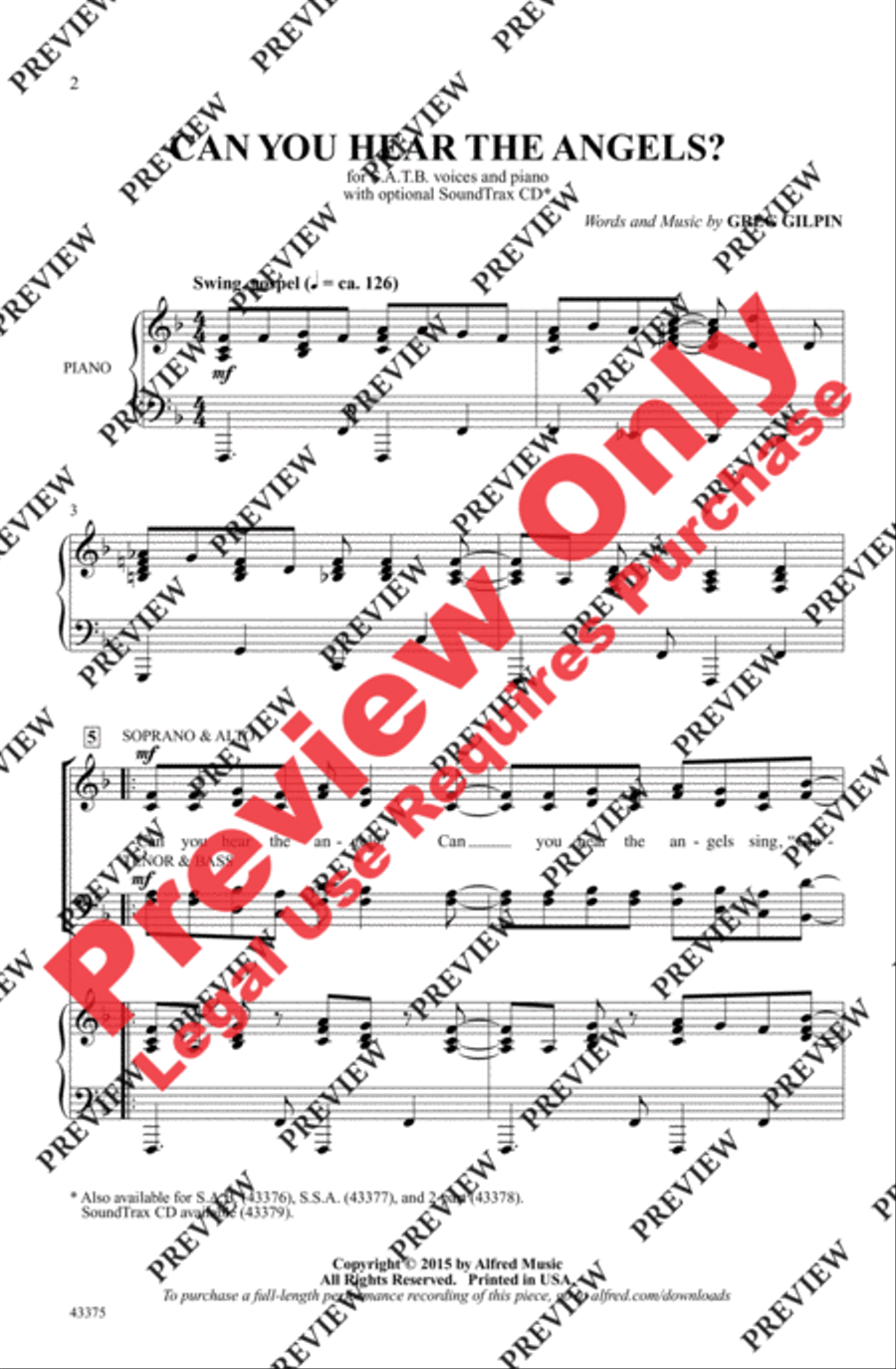 Can You Hear the Angels? 4-Part scores gallery preview page 13