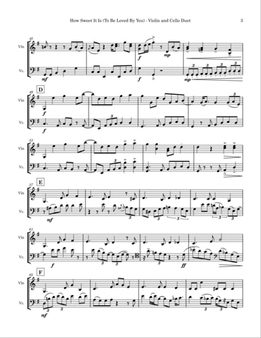 How Sweet It Is (to Be Loved By You) String Duet scores gallery preview page 3