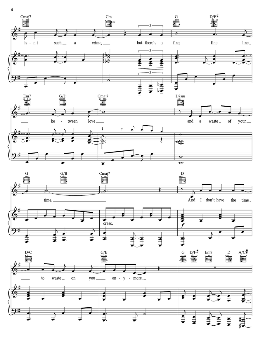 There's A Fine, Fine Line Piano, Vocal scores gallery preview page 4