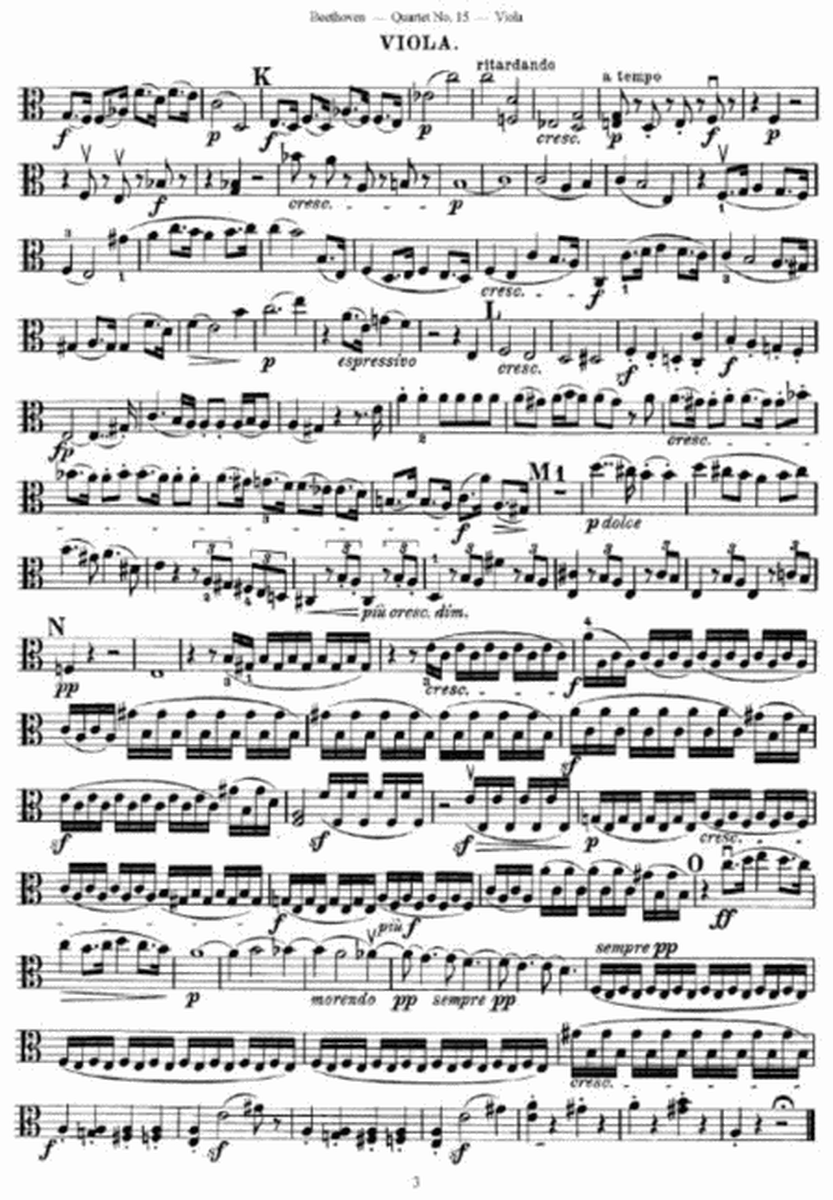 L. v. Beethoven - Quartet No. 15 in A Minor Op. 132