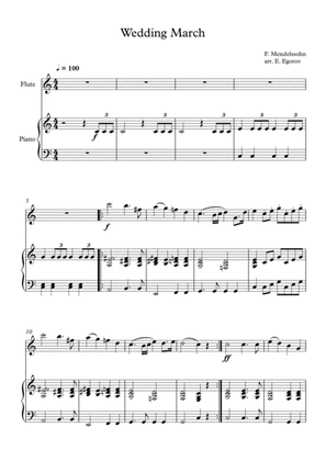 Wedding March, Felix Bartholdy Mendelssohn, For Flute & Piano