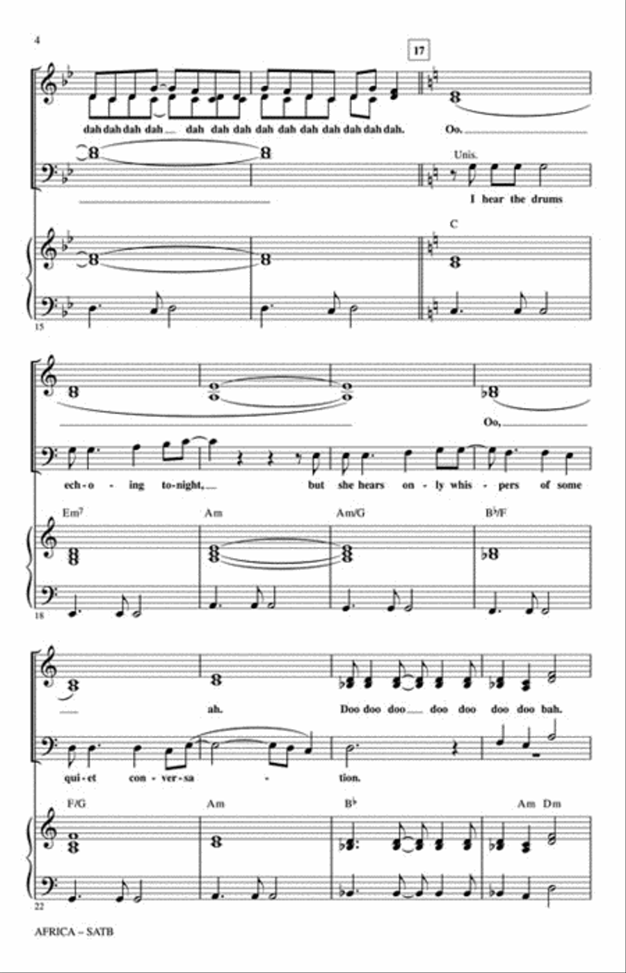 Africa 4-Part scores gallery preview page 3