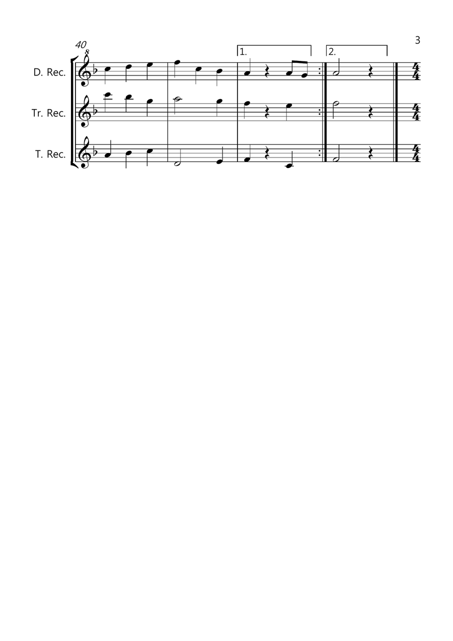 8 Easy Christmas Trios for Recorder Recorder scores gallery preview page 3