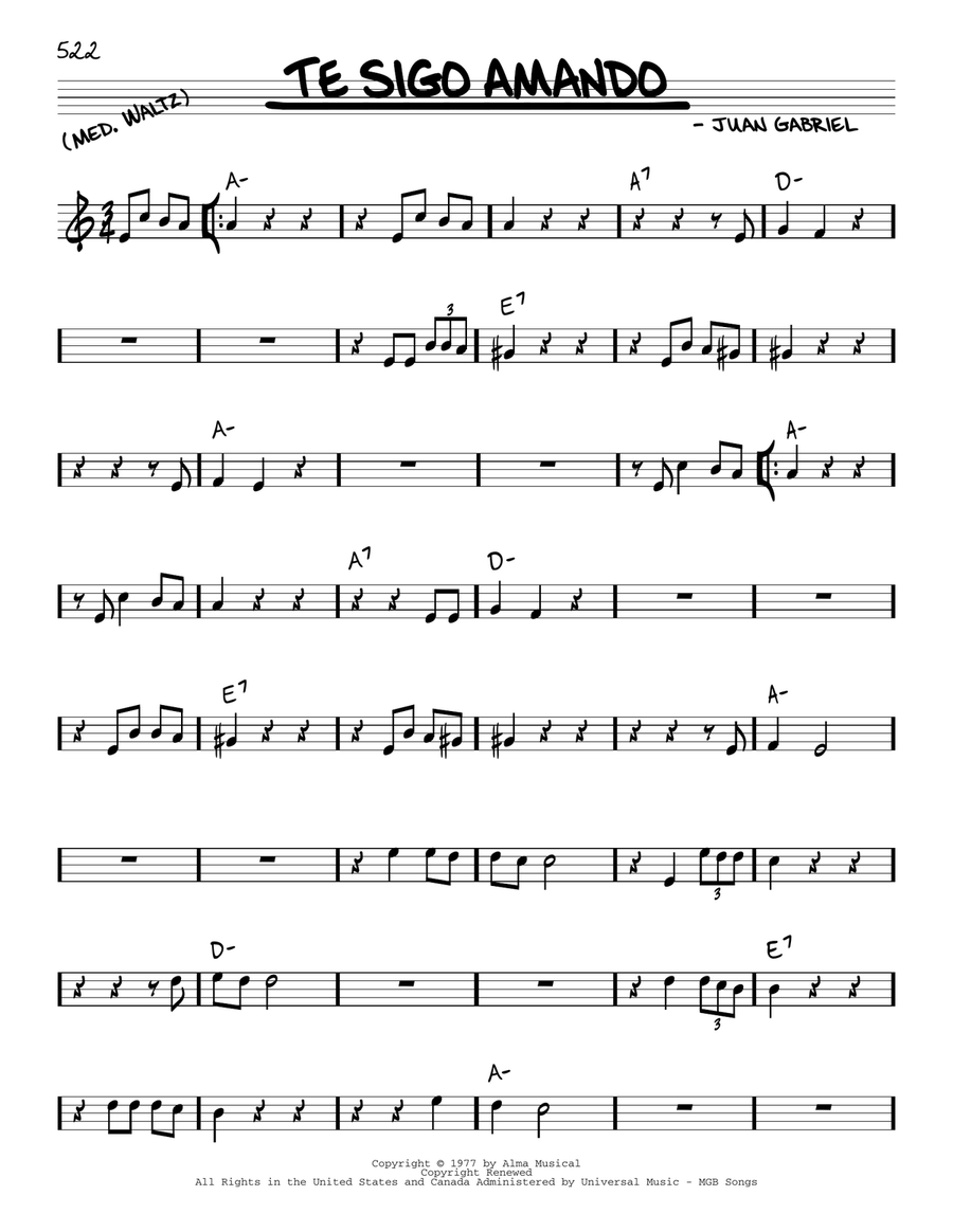 Te sigo Amando Piano scores gallery preview page 1