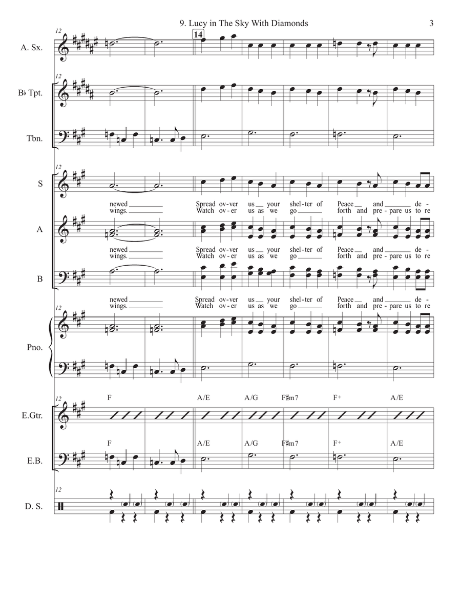 Lucy In The Sky With Diamonds Cover Band scores gallery preview page 3