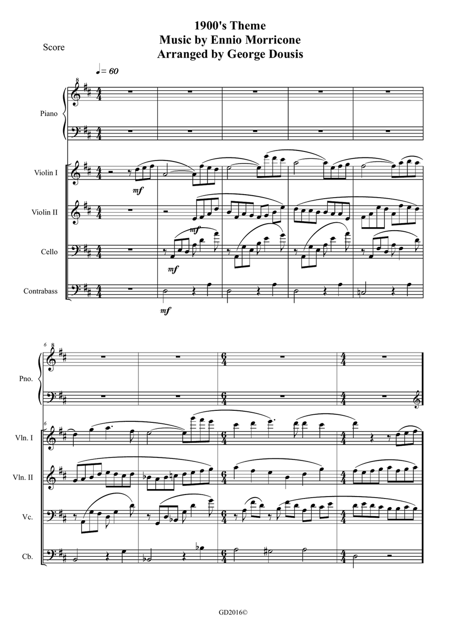 1900's Theme Small Ensemble scores gallery preview page 1