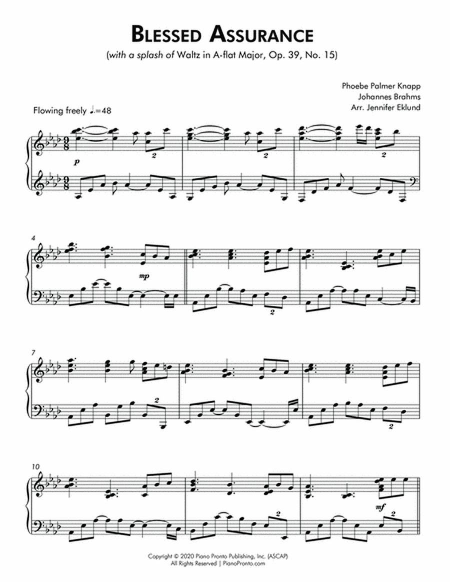 Blessed Assurance (Late Intermediate Piano) image number null