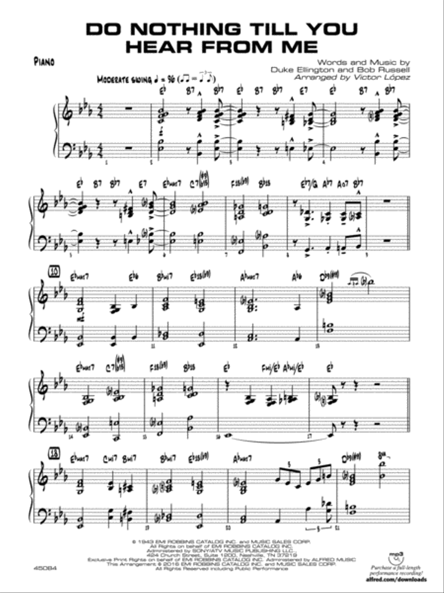 Do Nothing Till You Hear from Me: Piano Accompaniment Jazz Ensemble scores gallery preview page 1