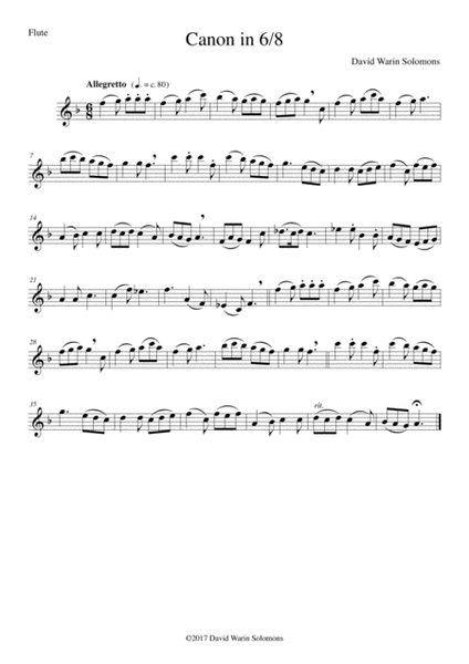 Canon in 6/8 for flute, oboe and clarinet image number null