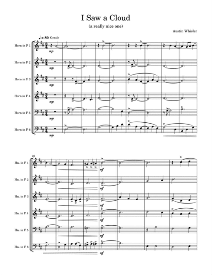 I Saw a Cloud Chamber Music scores gallery preview page 2