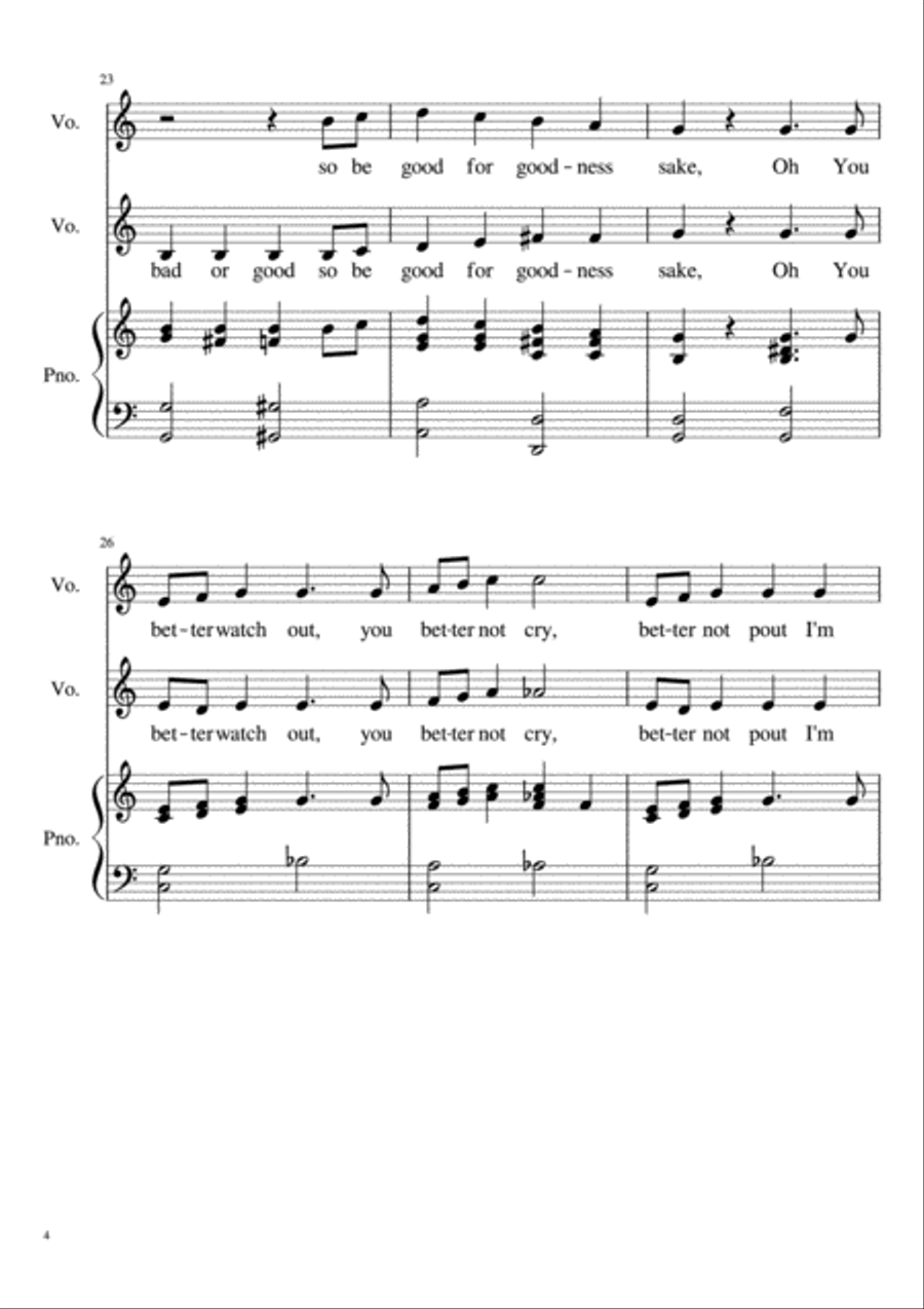 Santa Claus Is Comin' To Town Piano scores gallery preview page 4