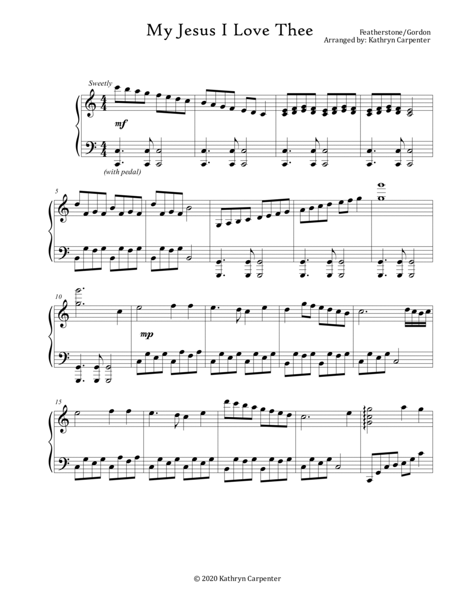 My Jesus I Love Thee (Advanced Piano) image number null