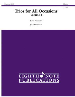 Book cover for Trios for All Occasions, Volume 4 - 3 Trombones