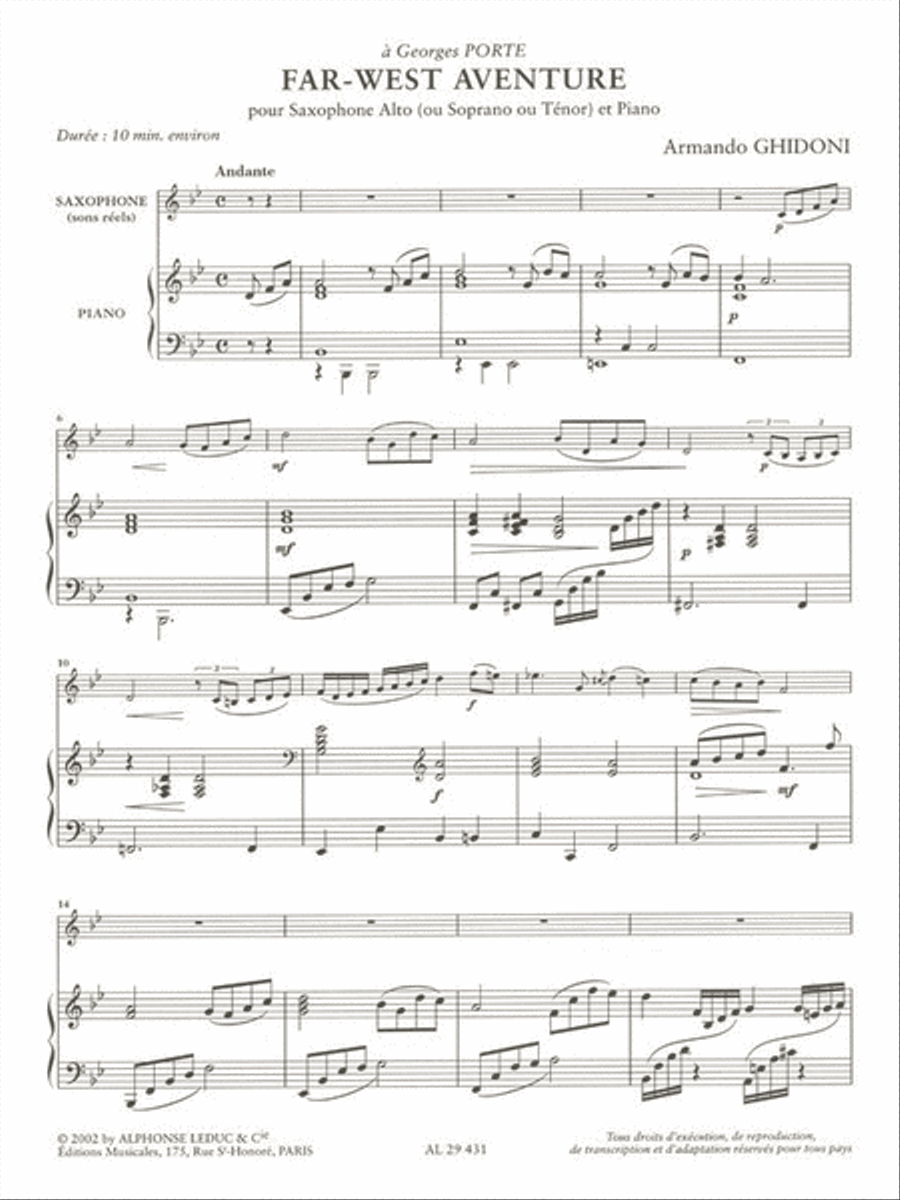 Far-west Adventure Saxophone Solo scores gallery preview page 2