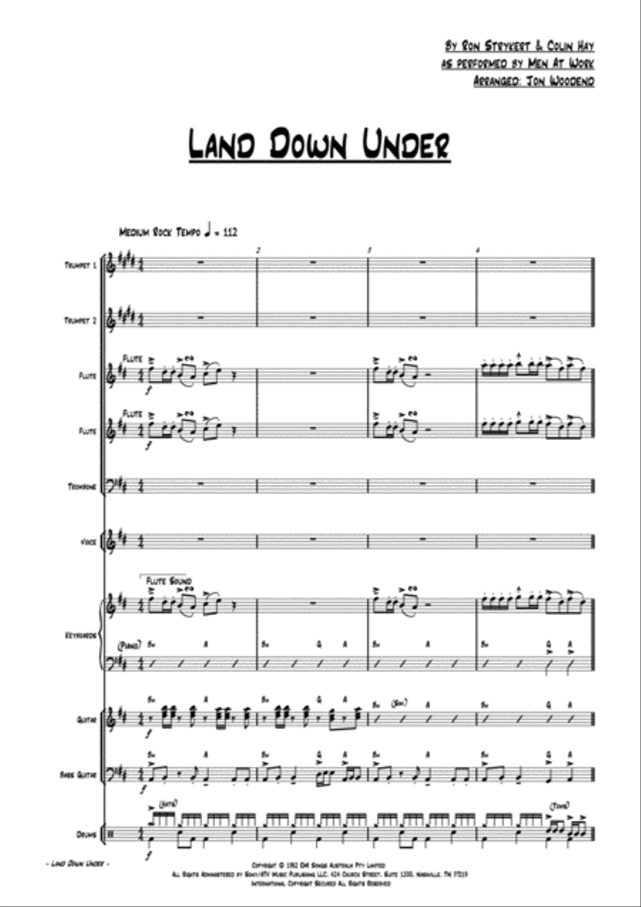 Down Under Large Ensemble scores gallery preview page 4