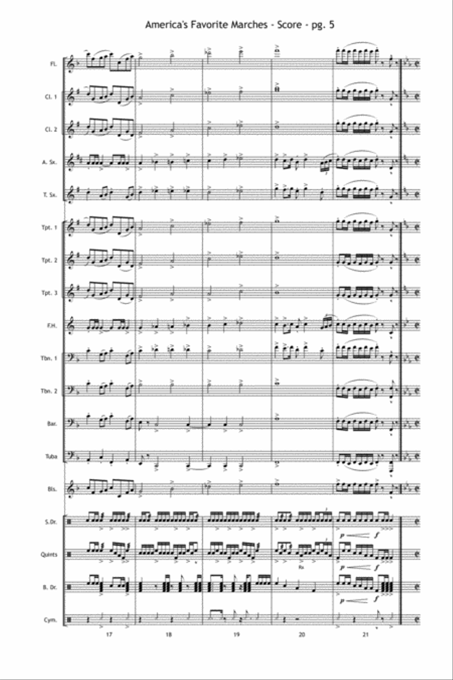America's Favorite Marches Marching Band scores gallery preview page 6