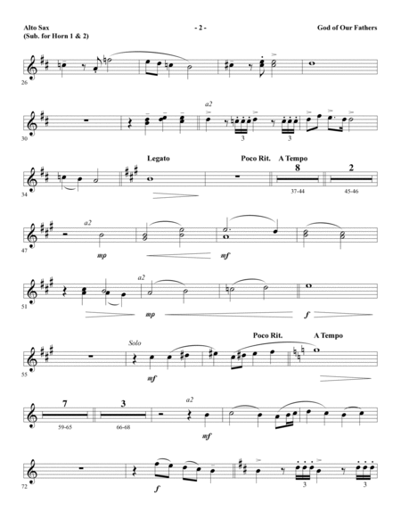 God of Our Fathers - Alto Sax 1-2 (sub. Horn 1-2)