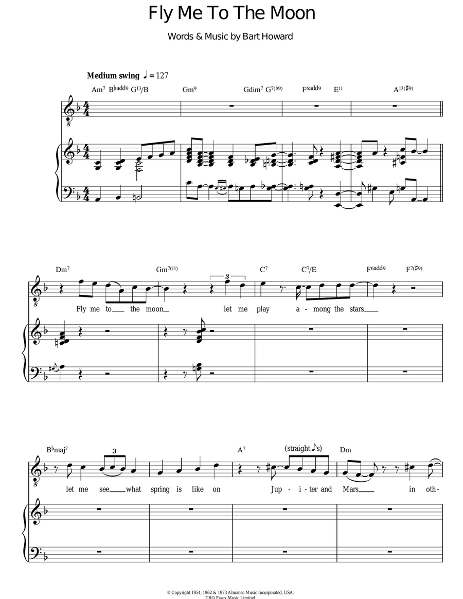 Fly Me To The Moon (In Other Words) Guitar scores gallery preview page 1