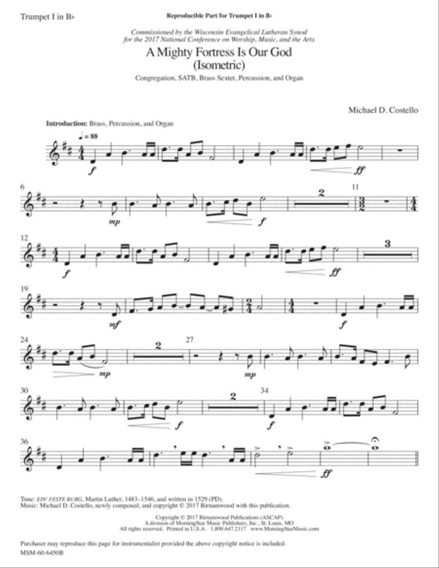 A Mighty Fortress is Our God (Isometric) Choir scores gallery preview page 1