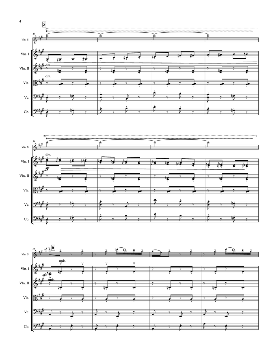 CIOCÂRLIA (La Alondra / The Skylark) Violin & String Orchestra. String Orchestra scores gallery preview page 4