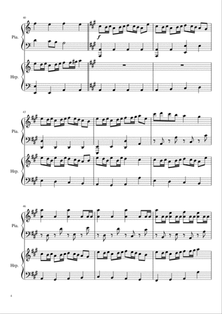 Un Tour à Tours, Piano and Harp duet inspired by French Folk Harp scores gallery preview page 4