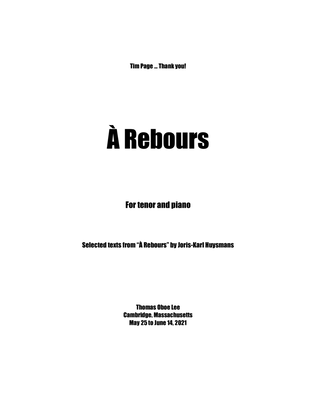 À Rebours ... J-K Huysmans (2021) for tenor and piano
