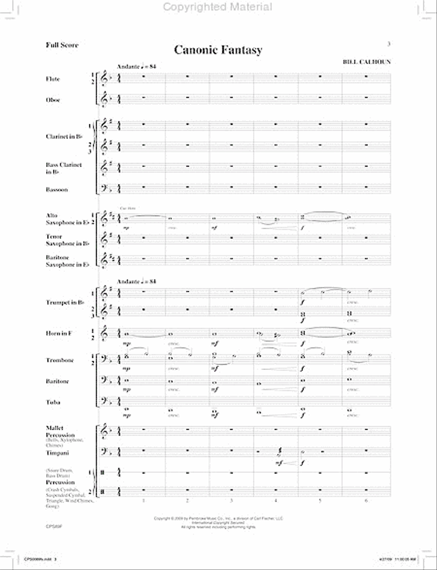 Canonic Fantasy Concert Band scores gallery preview page 4
