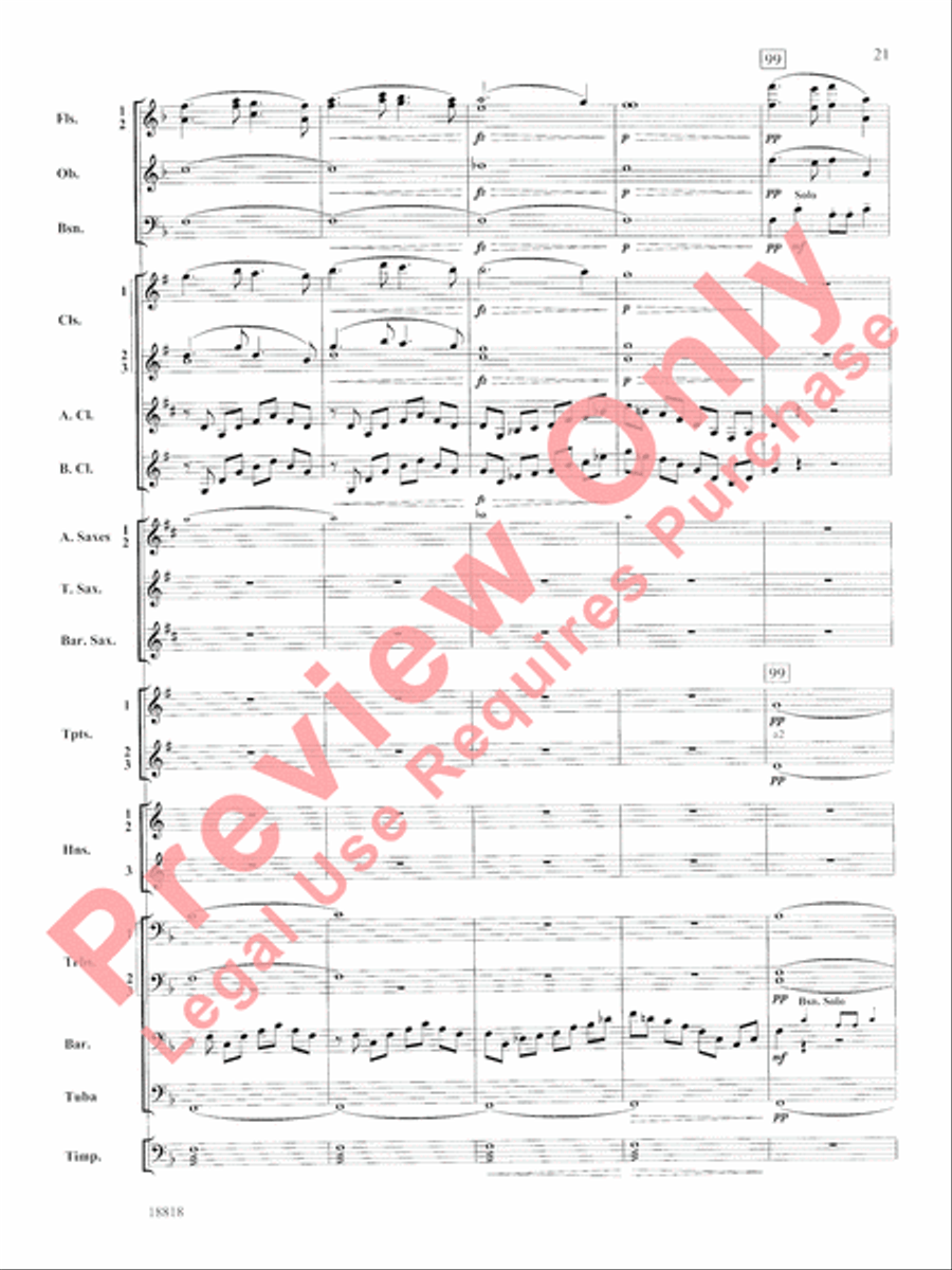 Symphony No. 9 New World, Finale Concert Band scores gallery preview page 22