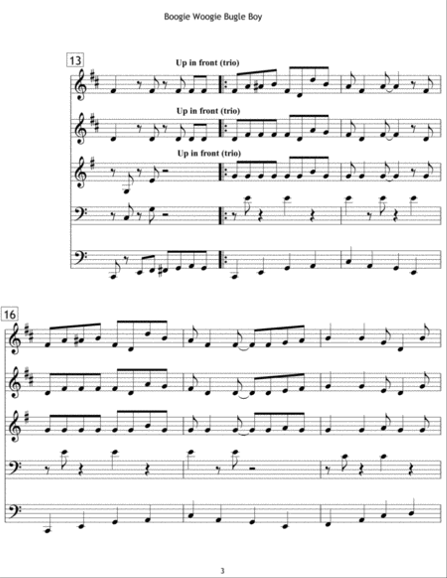 Boogie Woogie Bugle Boy School and Community scores gallery preview page 3