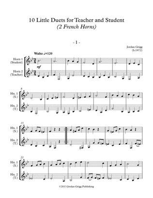 Book cover for 10 Little Duets for Teacher and Student (2 French Horns)