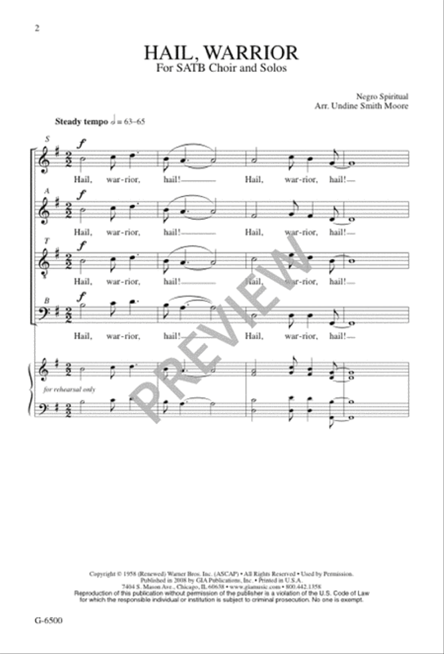 Hail Warrior 4-Part scores gallery preview page 2