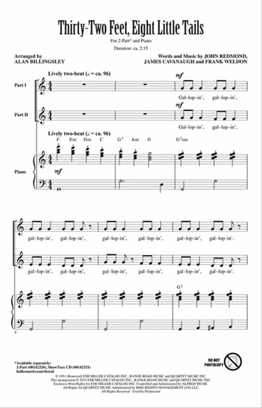 Thirty-two Feet, Eight Little Tails 2-Part scores gallery preview page 2