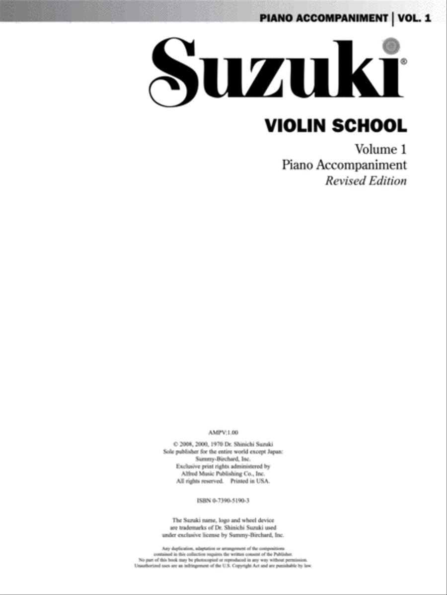 Suzuki Violin School, Volume 1 image number null