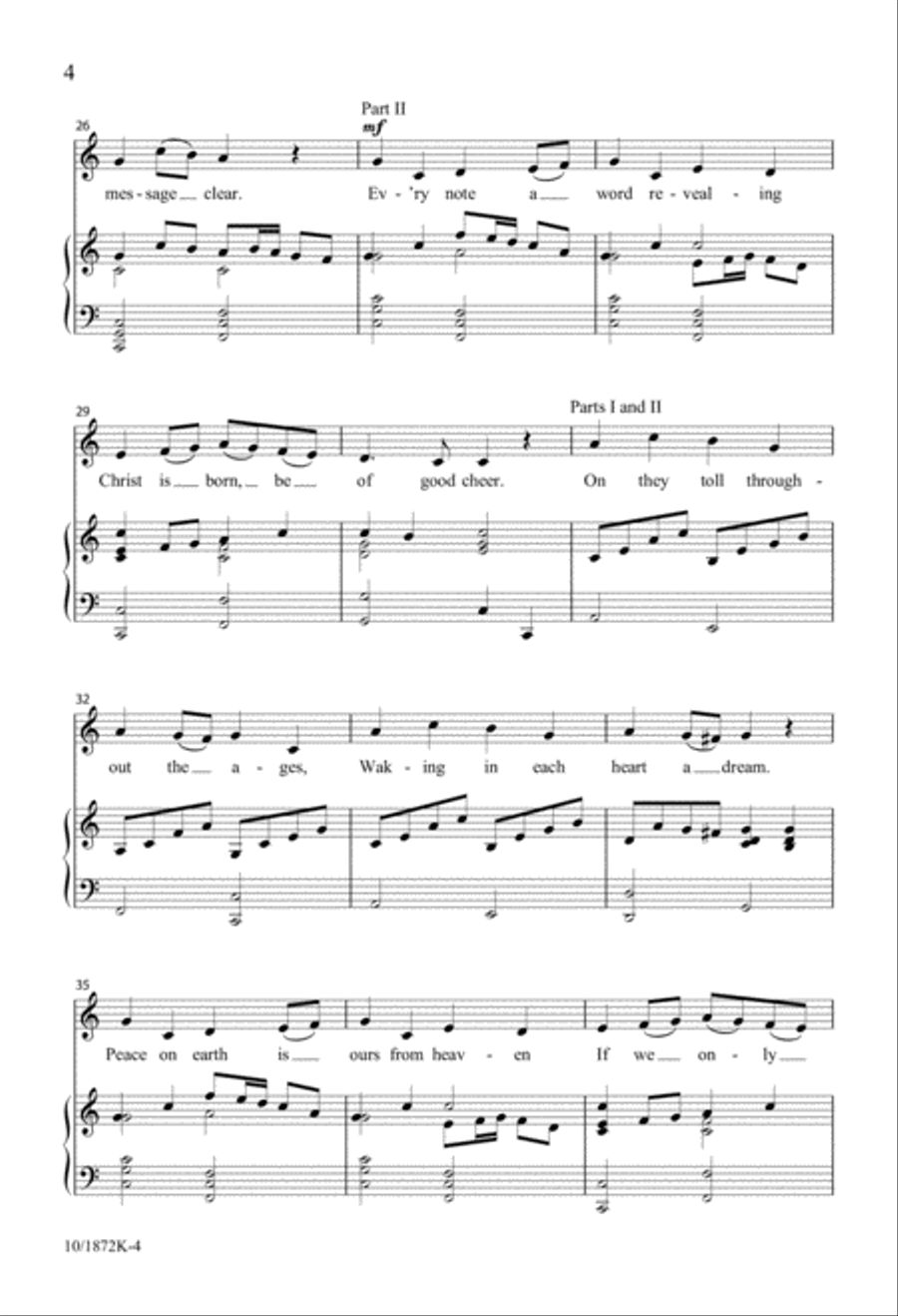 Christmas Bells Are Gladly Ringing Unison Choir scores gallery preview page 4