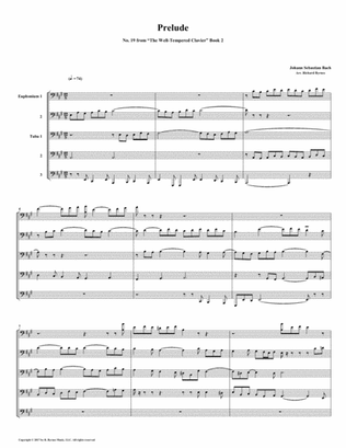 Prelude 19 from Well-Tempered Clavier, Book 2 (Euphonium-Tuba Quintet)