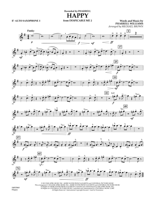 Book cover for Happy (from Despicable Me 2) (arr. Michael Brown) - Eb Alto Saxophone 1