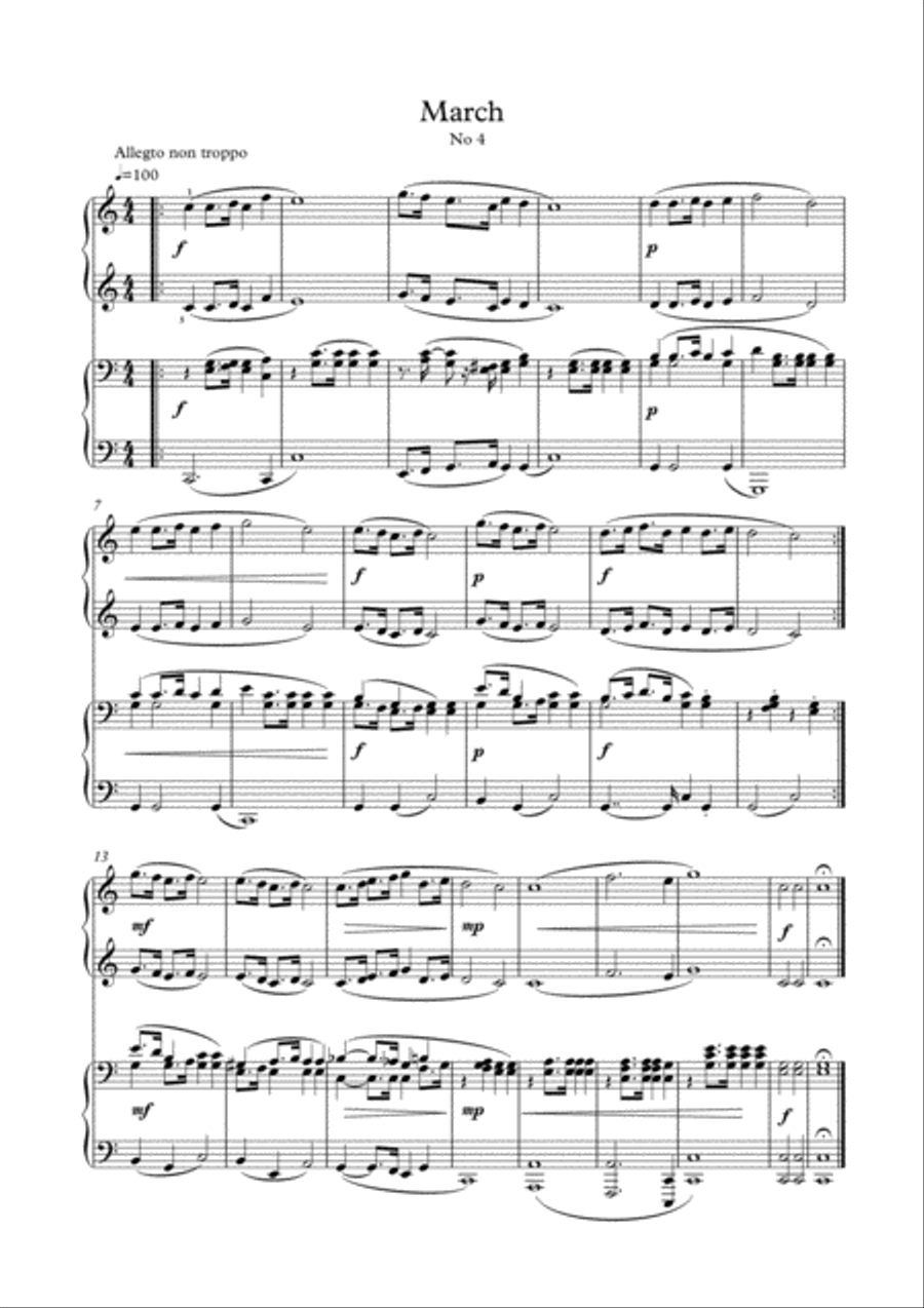 12 Easy duets for piano 4 hands plus mp3 1 Piano, 4-Hands scores gallery preview page 5