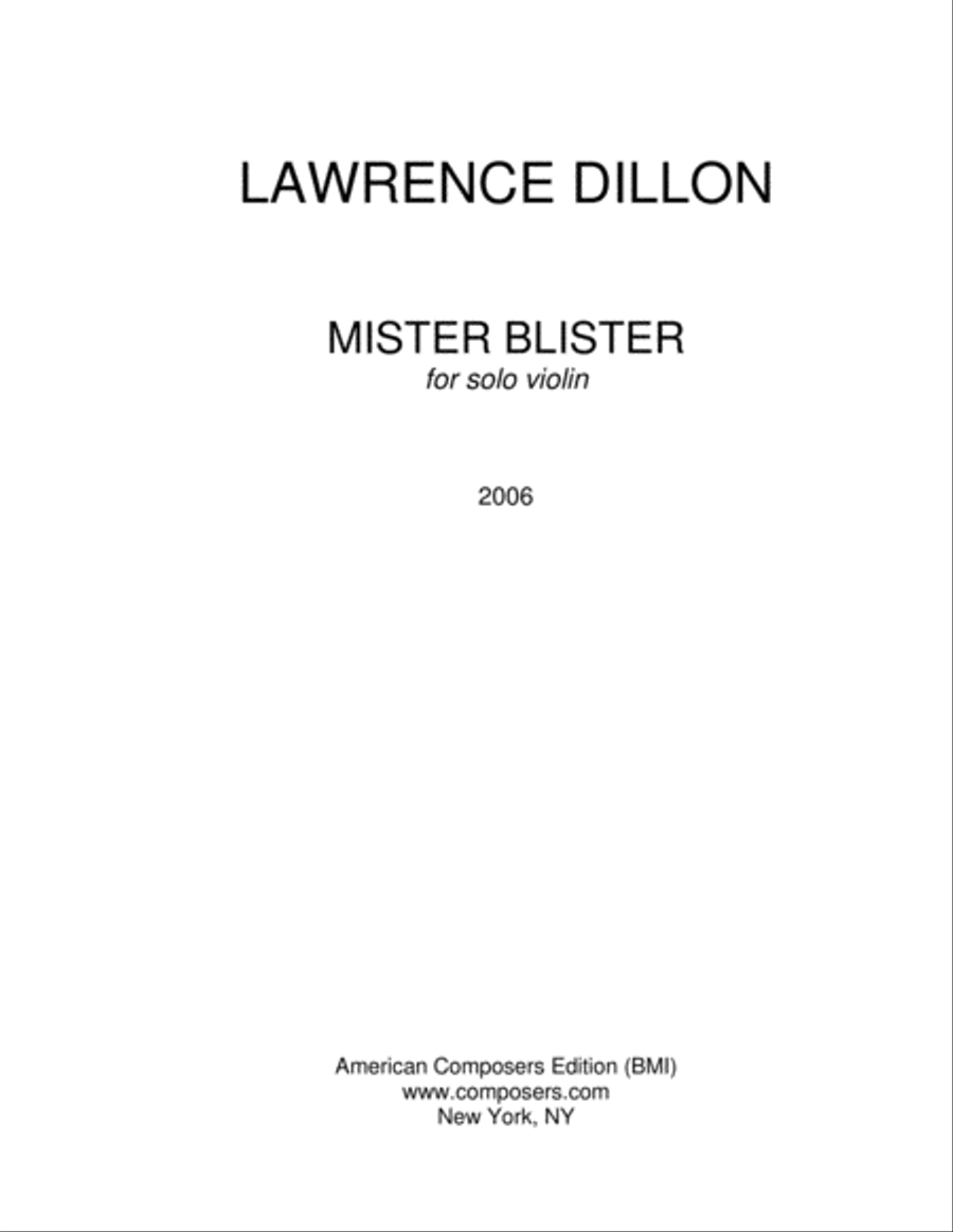 [Dillon] Mister Blister Violin Solo scores gallery preview page 3