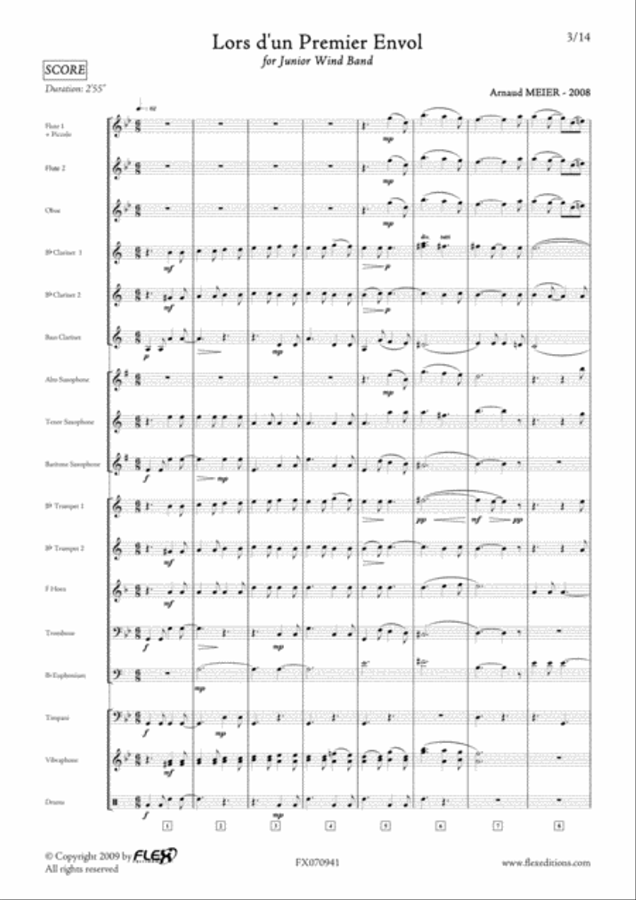 Lors d'un premier envol Concert Band scores gallery preview page 3
