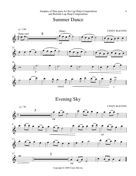 Flute Parts! For the Lap Harp Compendium and Bedside Lap Harp Compendium. Instant Ensembles!
