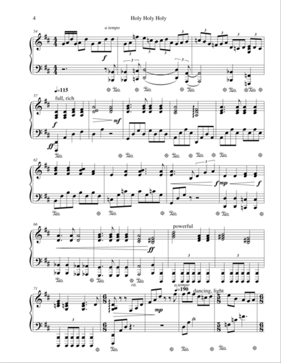 Holy Holy Holy (To Thee We Sing) Piano Solo scores gallery preview page 4