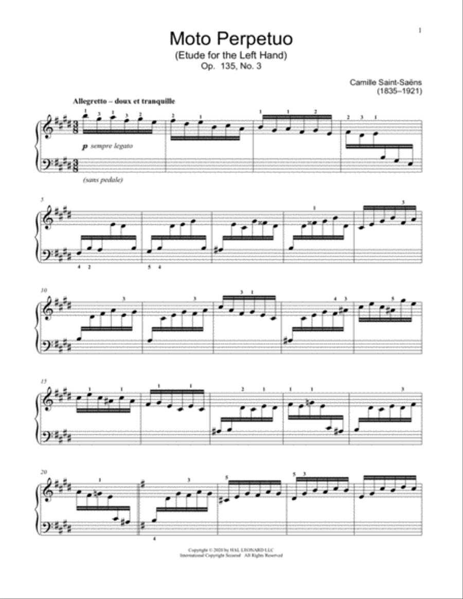 Moto Perpetuo, Op. 135, No. 3 Piano scores gallery preview page 1